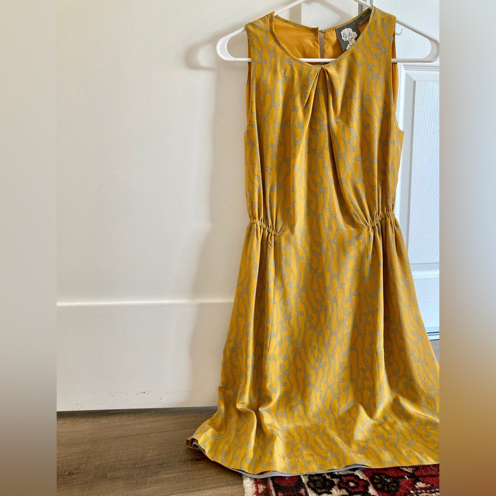 Anthropologie Flattering 100% Silk Lined Dress